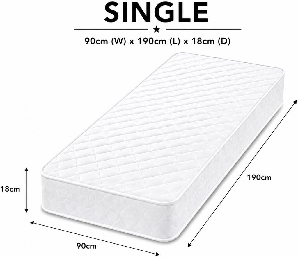 Shano Starlight Beds CoolTouch Hybrid Sprung Mattress | UK Made | Plush | NBF Certified | 18cm