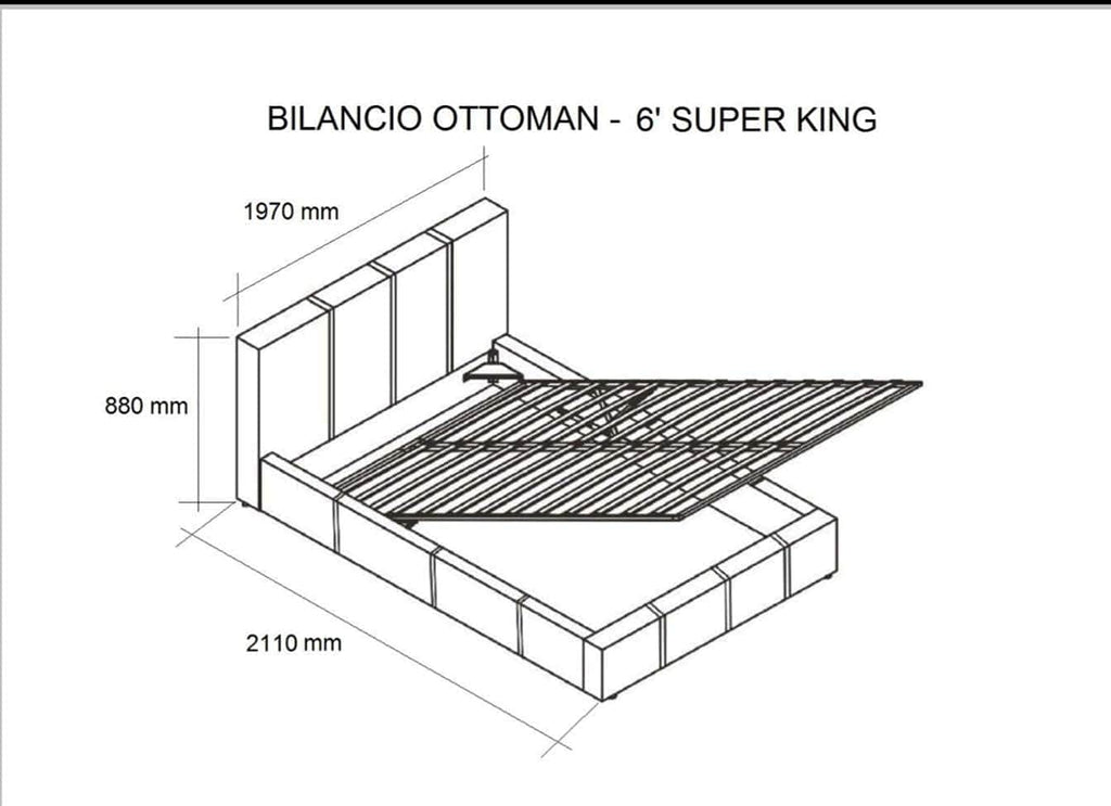 Modern Ottoman Storage Bed | Faux Leather | Gas Lift | Single, Double, King & Super King