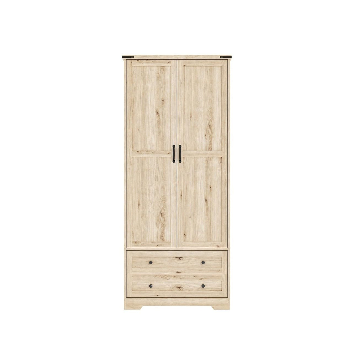 Shano Wardrobe with 3 Doors & 4 Drawers | White, Black, Grey & Oak
