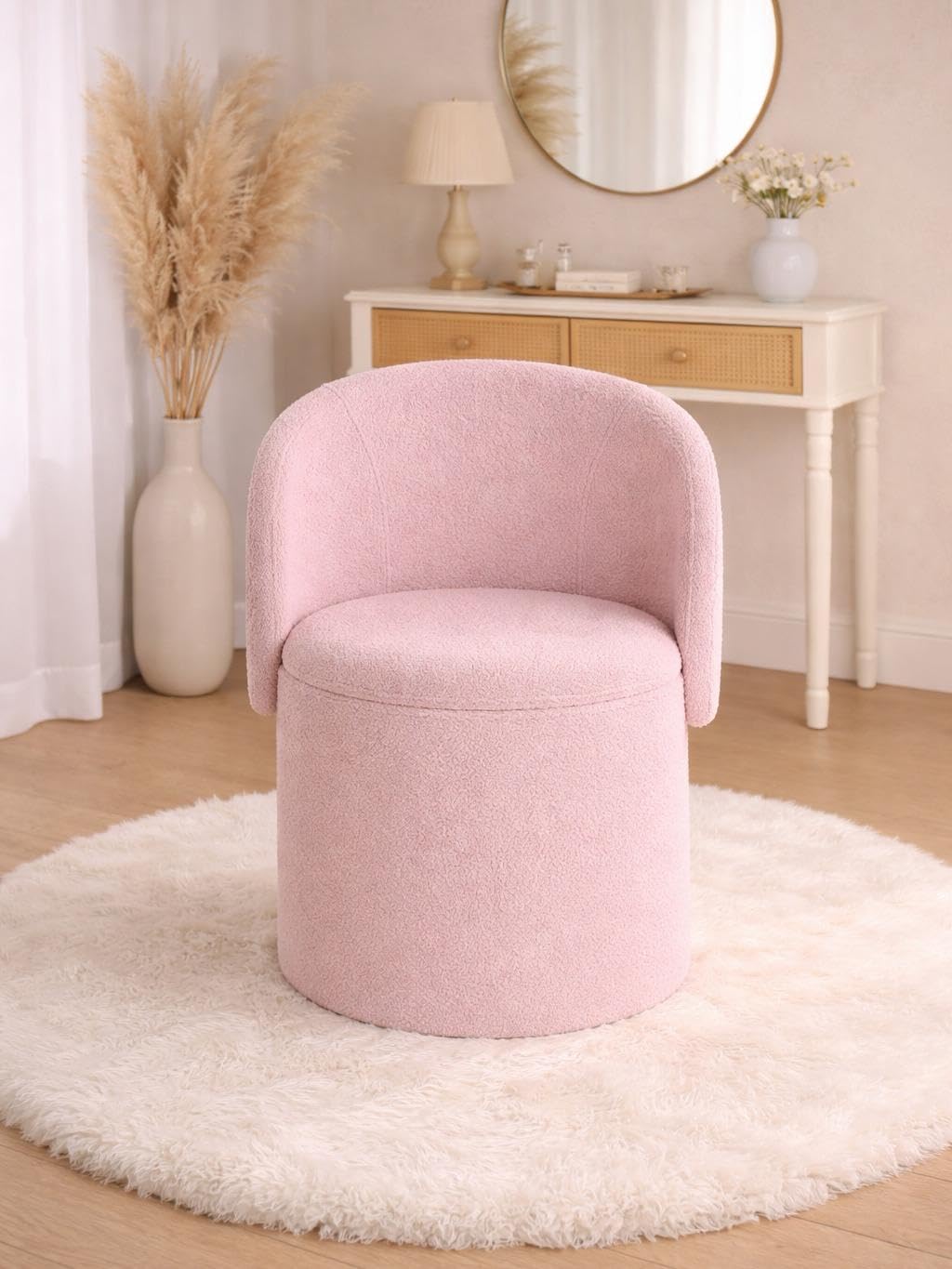 Shano Bloom Blends Teddy Boucle Tub Chair | Hidden Storage | Curved Back | 150kg | 20 Colours