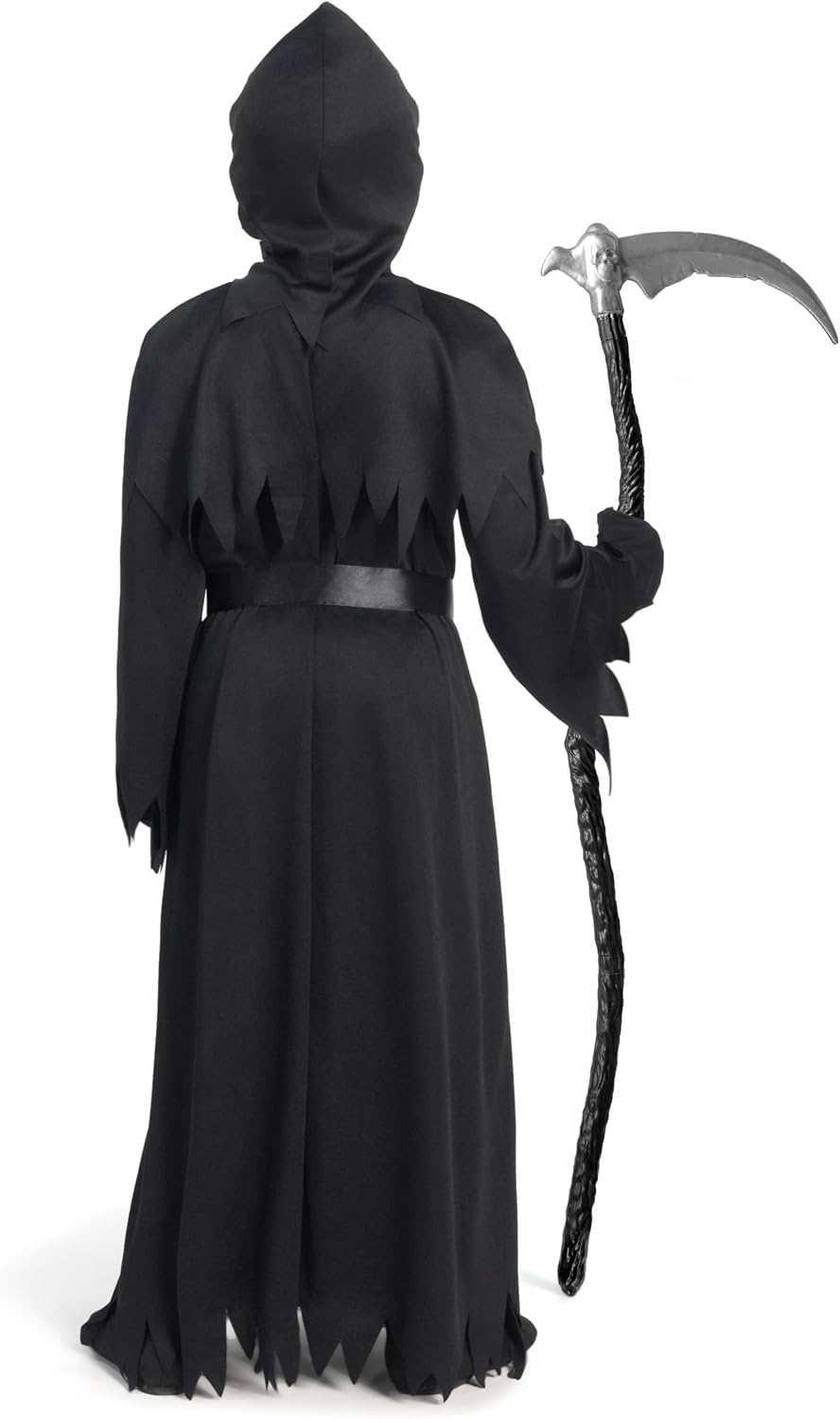 Spooktacular Creations Child Unisex Black Grim Reaper Costume, Creepy Phantom Costume with Gloves Scythe Light-Up Glasses for Boys Halloween Dress up, Role-Playing