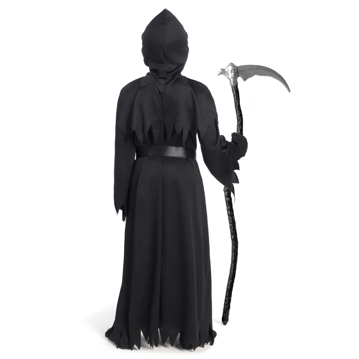 Spooktacular Creations Child Unisex Black Grim Reaper Costume, Creepy Phantom Costume with Gloves Scythe Light-Up Glasses for Boys Halloween Dress up, Role-Playing