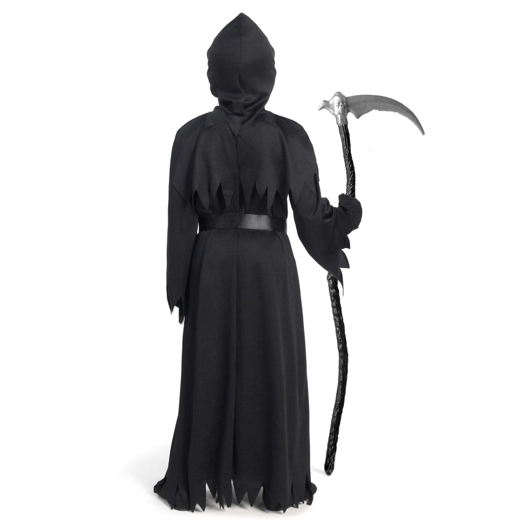 Spooktacular Creations Child Unisex Black Grim Reaper Costume, Creepy Phantom Costume with Gloves Scythe Light-Up Glasses for Boys Halloween Dress up, Role-Playing