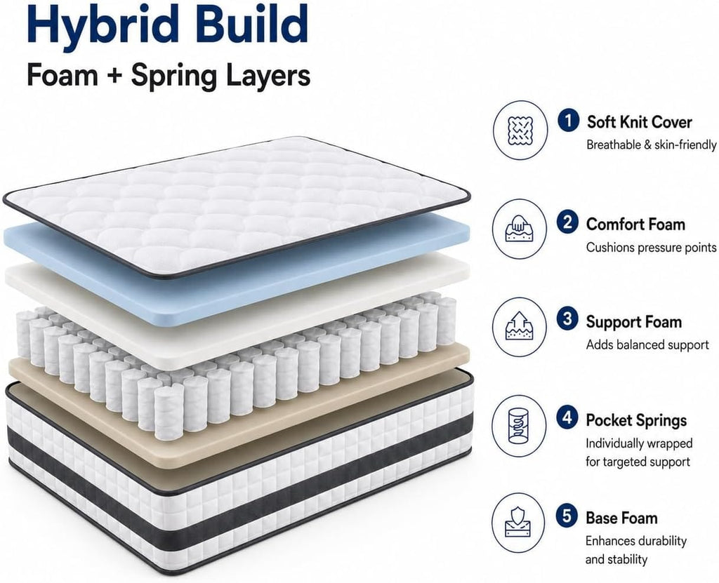 Shano Twirest Hybrid All Size Mattress |  Medium Firm