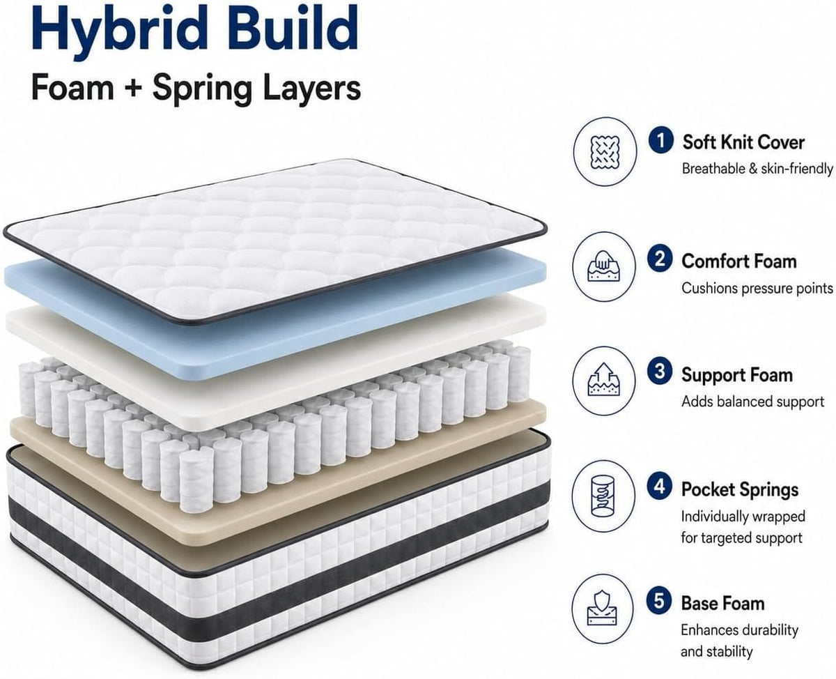 Shano Twirest Hybrid All Size Mattress |  Medium Firm