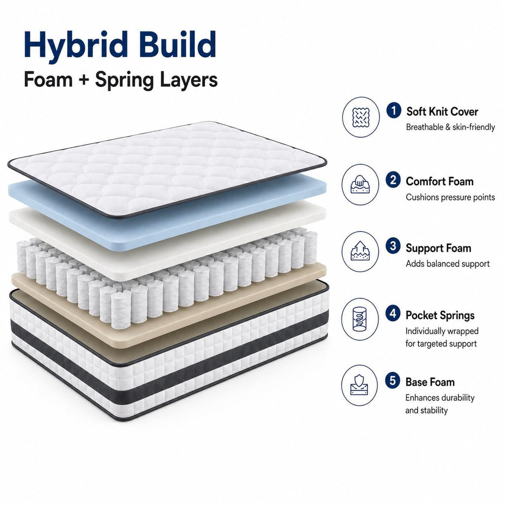 Shano Twirest Hybrid All Size Mattress |  Medium Firm