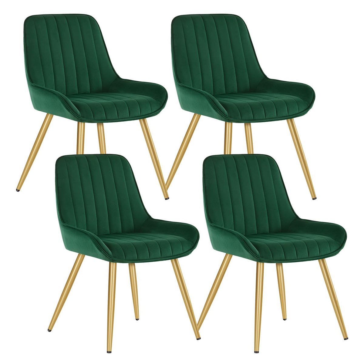 Shano Lestarain Dining Chairs Set of 4 | Velvet & Faux Leather | Ergonomic | 150kg Capacity