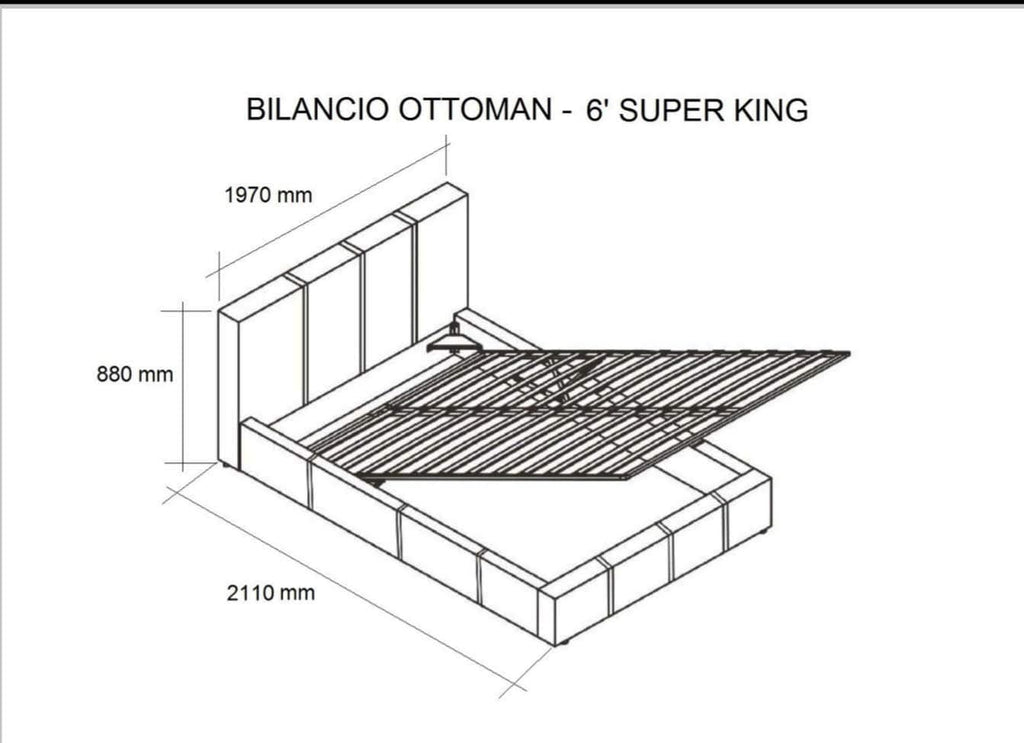 Modern Ottoman Storage Bed | Faux Leather | Gas Lift | Single, Double, King & Super King