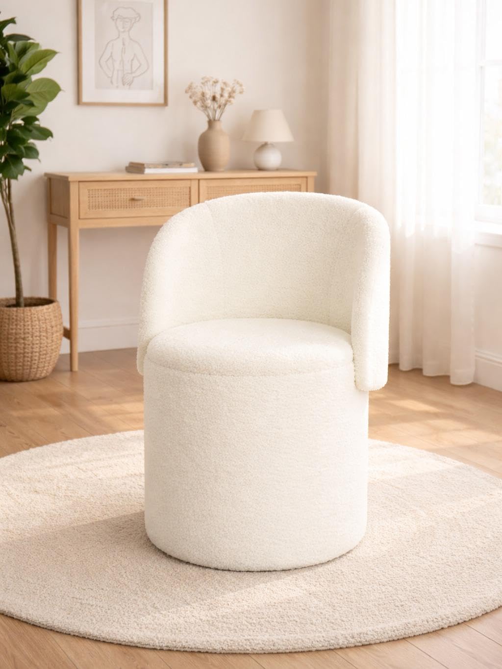 Shano Bloom Blends Teddy Boucle Tub Chair | Hidden Storage | Curved Back | 150kg | 20 Colours
