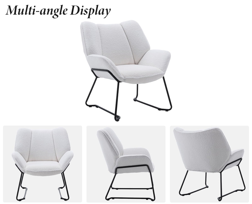 Shano Linen Accent Armchair | Quilted Upholstery | Black Sled Legs | 136kg | 6 Colours
