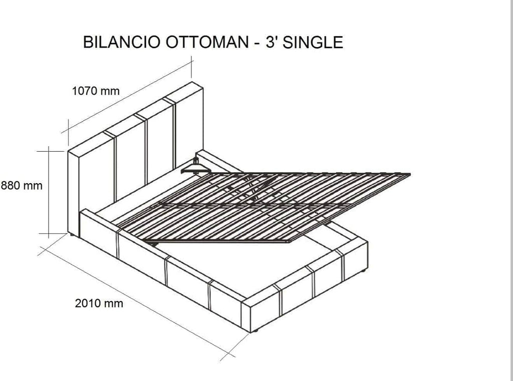 Modern Ottoman Storage Bed | Faux Leather | Gas Lift | Single, Double, King & Super King