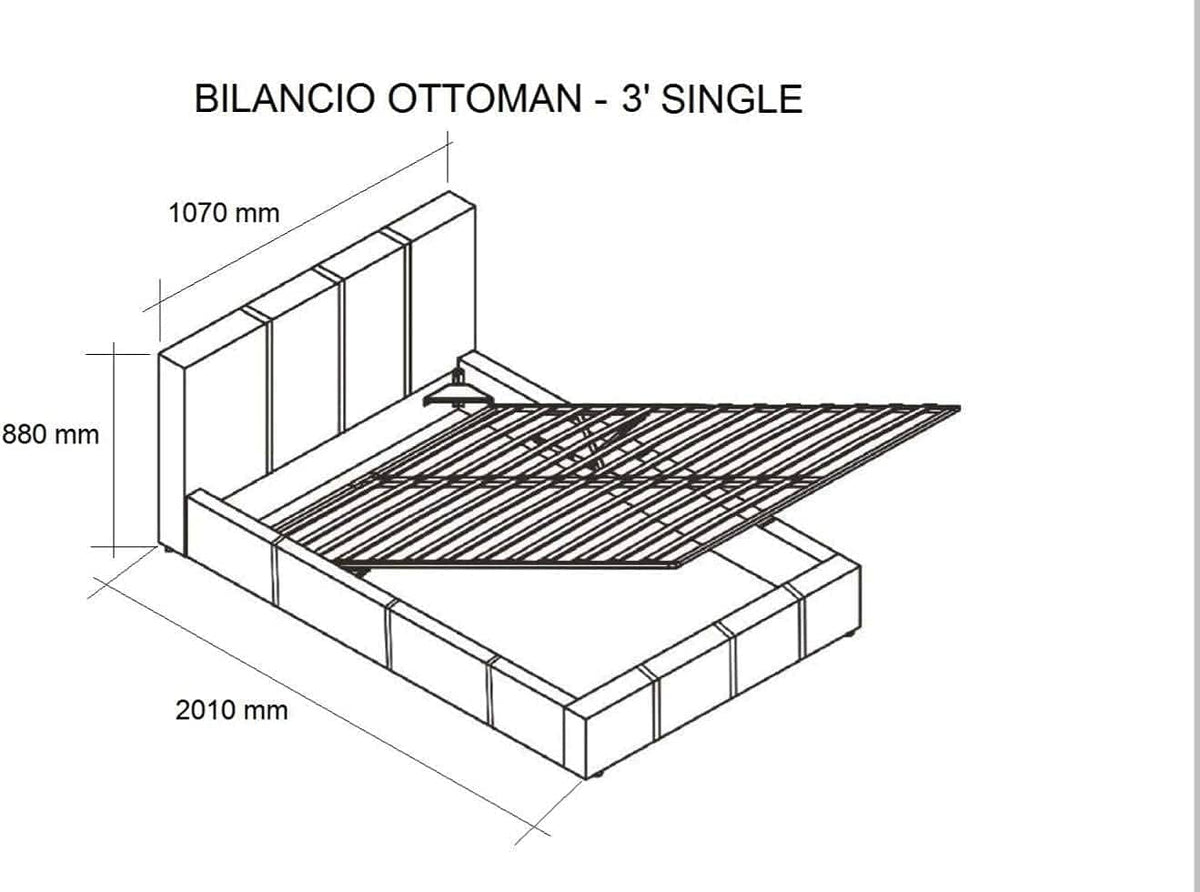 Modern Ottoman Storage Bed | Faux Leather | Gas Lift | Single, Double, King & Super King