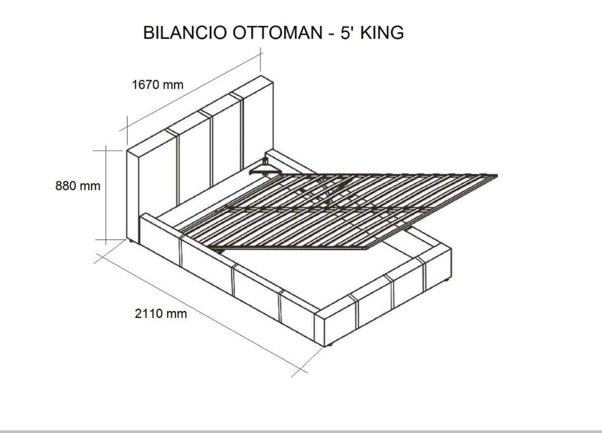 Modern Ottoman Storage Bed | Faux Leather | Gas Lift | Single, Double, King & Super King