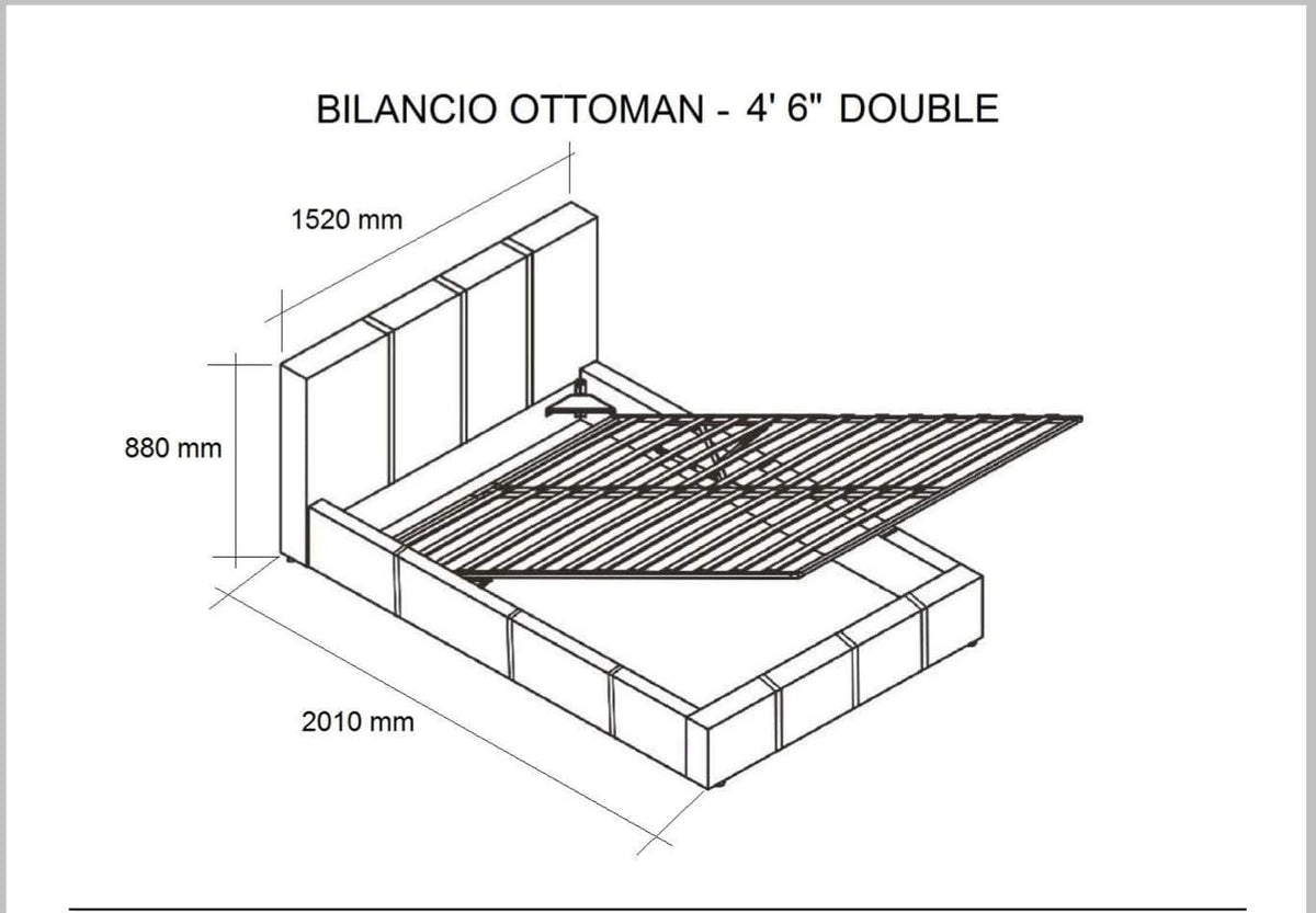 Modern Ottoman Storage Bed | Faux Leather | Gas Lift | Single, Double, King & Super King