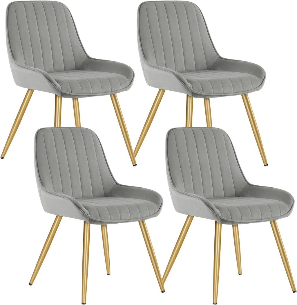Shano Lestarain Dining Chairs Set of 4 | Velvet & Faux Leather | Ergonomic | 150kg Capacity