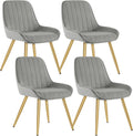 Shano Lestarain Dining Chairs Set of 4 | Velvet & Faux Leather | Ergonomic | 150kg Capacity
