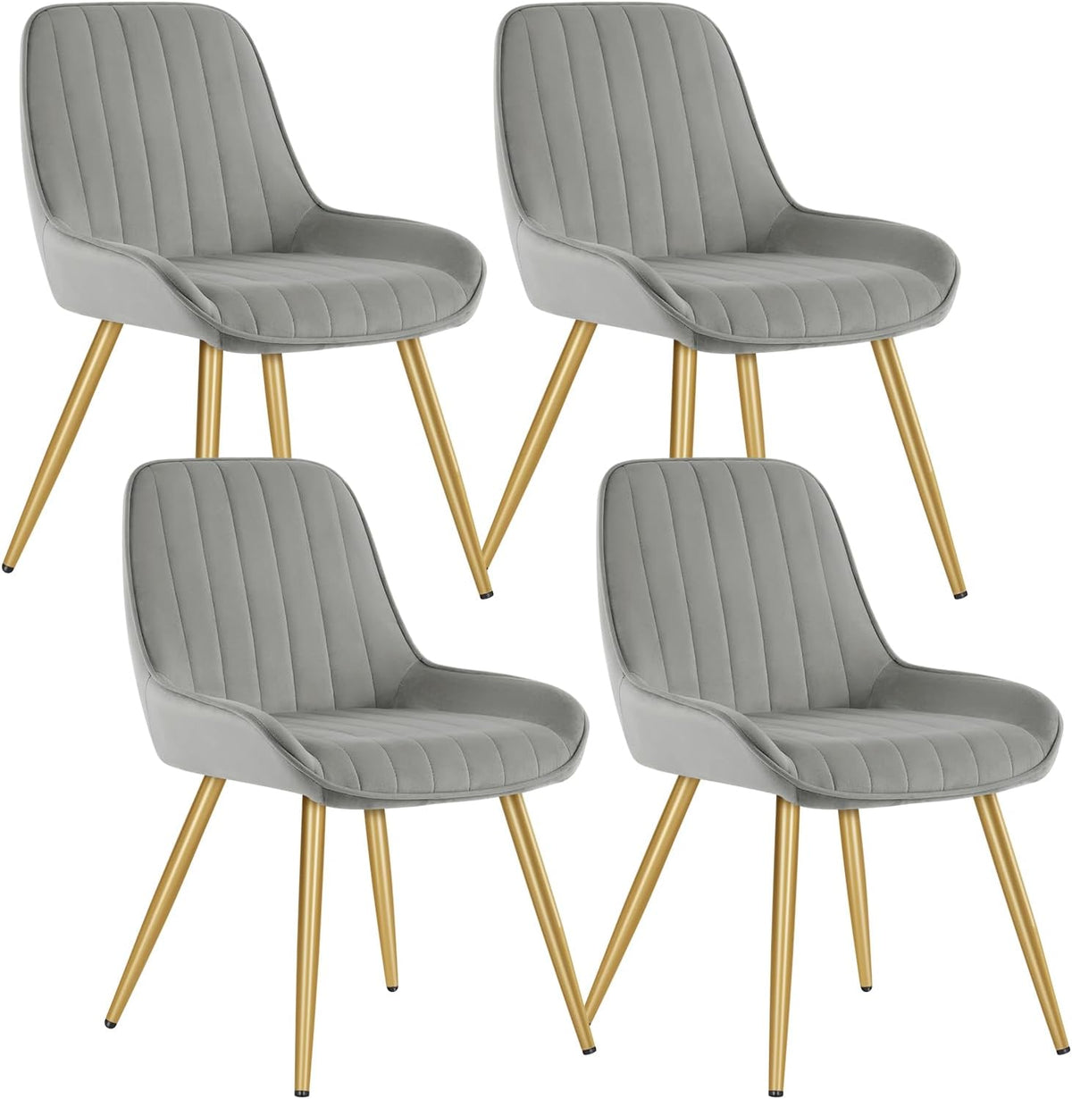 Shano Lestarain Dining Chairs Set of 4 | Velvet & Faux Leather | Ergonomic | 150kg Capacity
