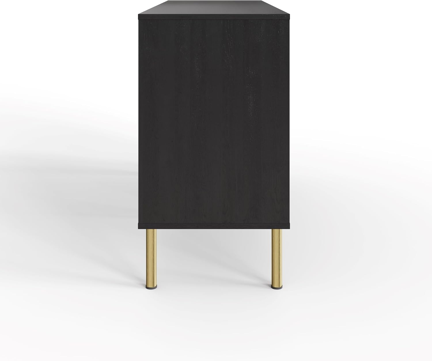 Art Deco Sideboard with 3 Drawers & 2 Doors | Wood Grain Finish | Brushed Metal Handles | Oak, Ivory & Black