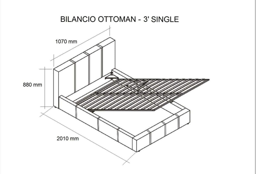 Modern Ottoman Storage Bed | Faux Leather | Gas Lift | Single, Double, King & Super King
