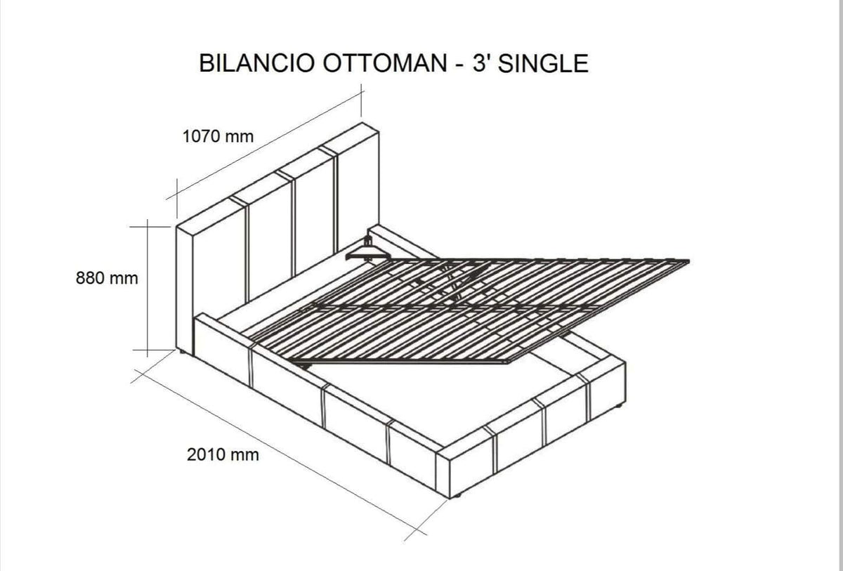 Modern Ottoman Storage Bed | Faux Leather | Gas Lift | Single, Double, King & Super King