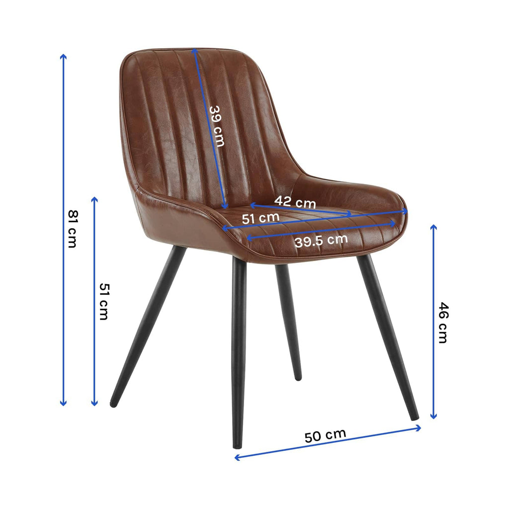 Shano Lestarain Dining Chairs Set of 4 | Velvet & Faux Leather | Ergonomic | 150kg Capacity
