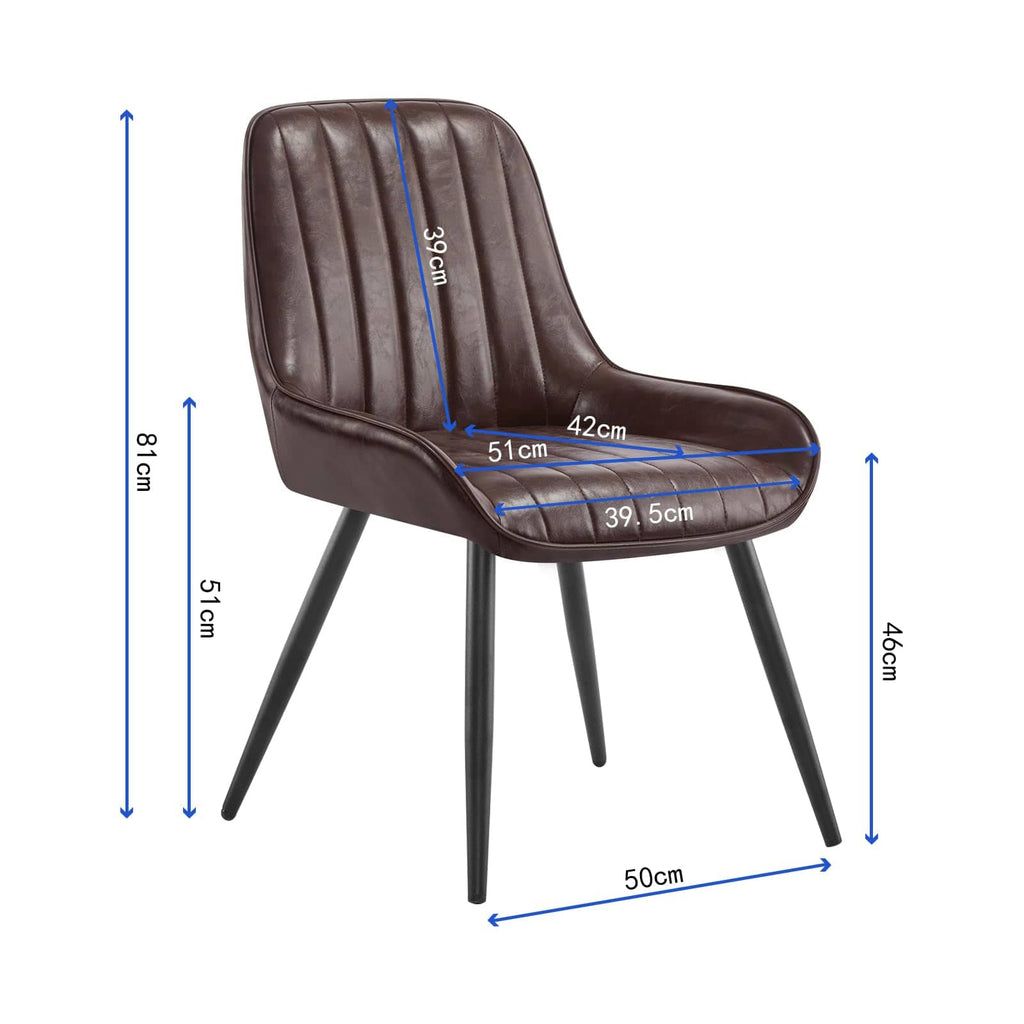 Shano Lestarain Dining Chairs Set of 4 | Velvet & Faux Leather | Ergonomic | 150kg Capacity