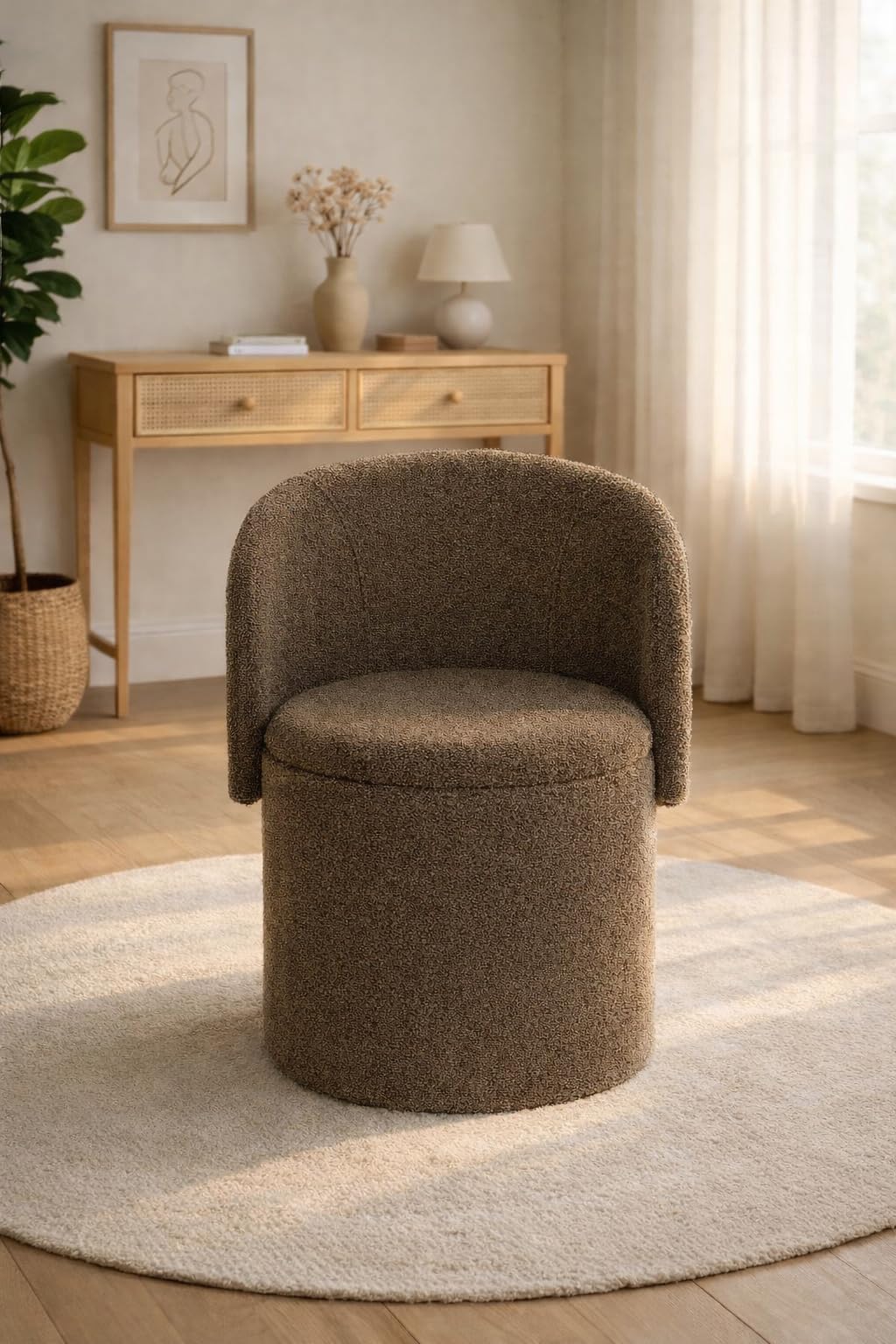 Shano Bloom Blends Teddy Boucle Tub Chair | Hidden Storage | Curved Back | 150kg | 20 Colours