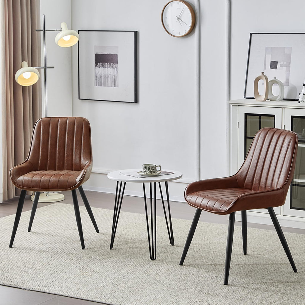 Shano Lestarain Dining Chairs Set of 4 | Velvet & Faux Leather | Ergonomic | 150kg Capacity