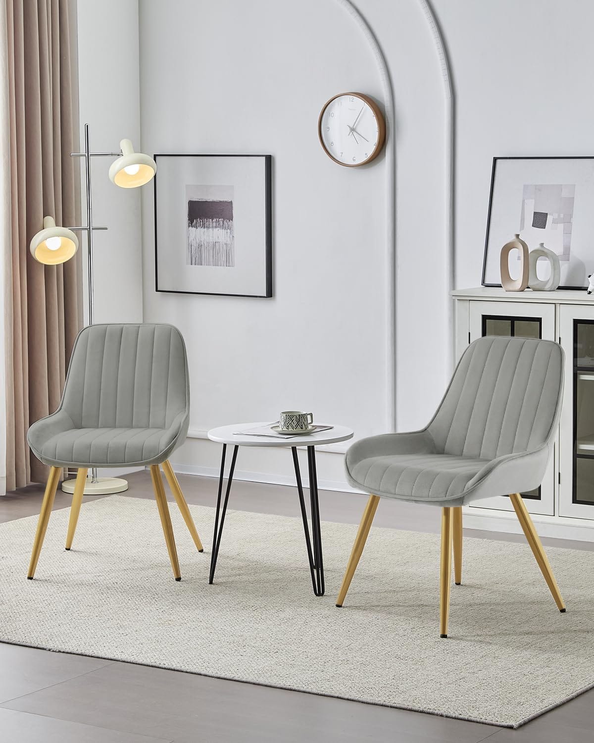 Shano Lestarain Dining Chairs Set of 4 | Velvet & Faux Leather | Ergonomic | 150kg Capacity