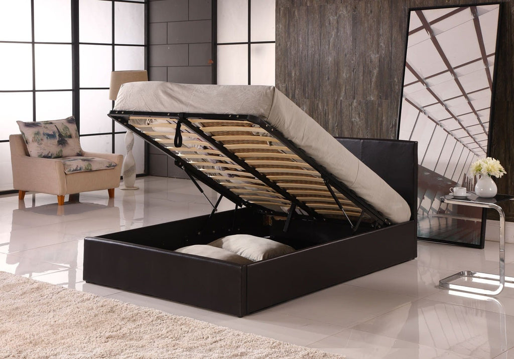 Modern Ottoman Storage Bed | Faux Leather | Gas Lift | Single, Double, King & Super King