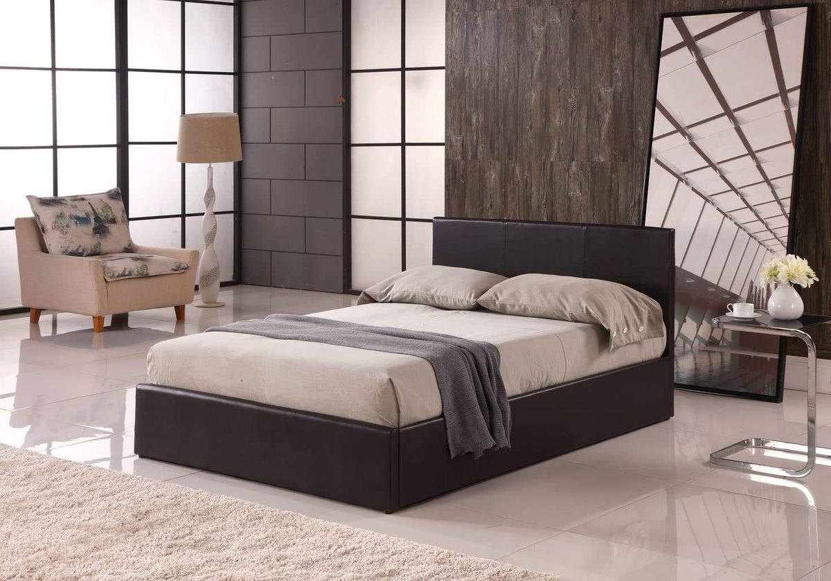 Modern Ottoman Storage Bed | Faux Leather | Gas Lift | Single, Double, King & Super King