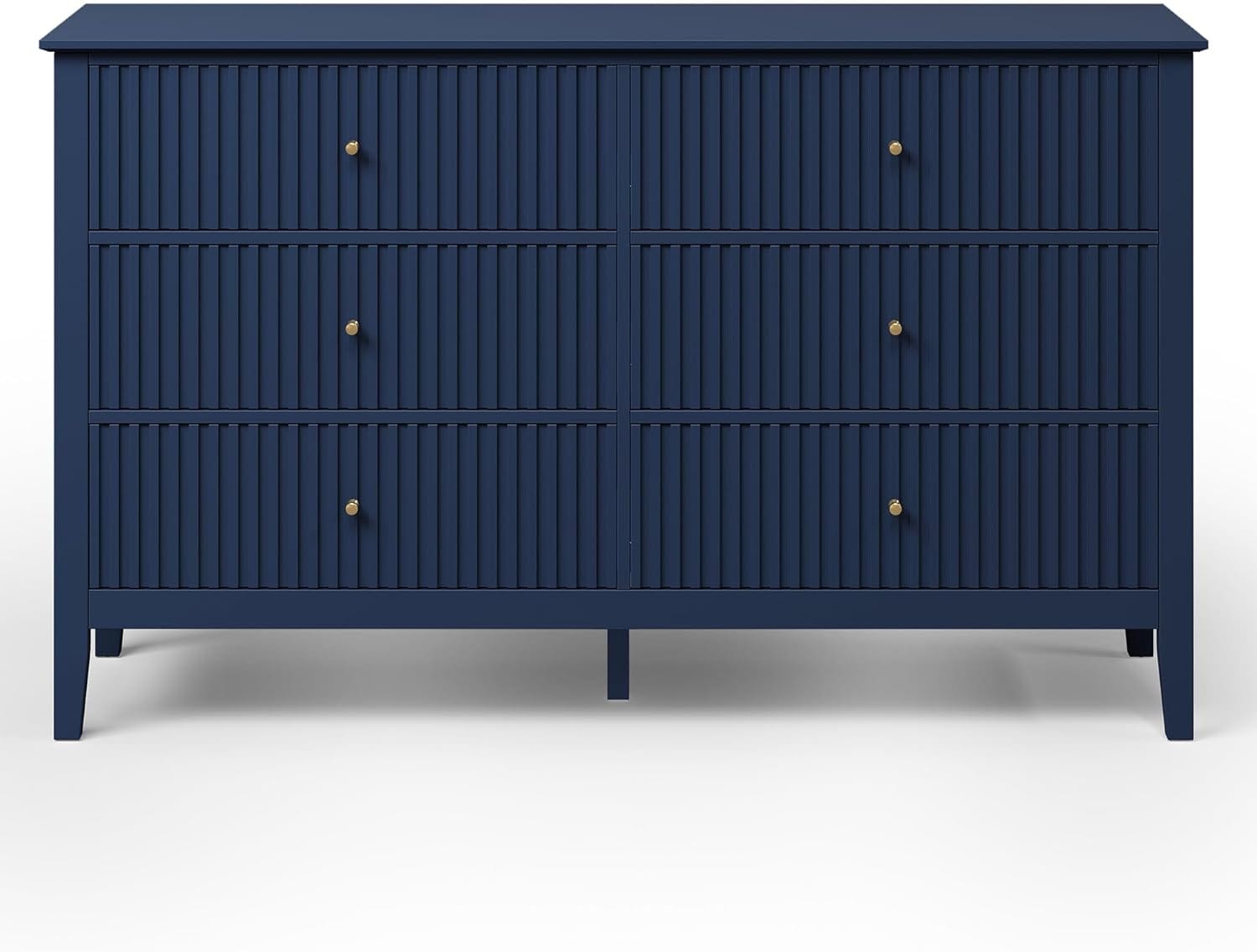 Fluted Chest of Drawers | 6 or 3 Drawers | Wide MDF Storage Unit | Water-Resistant | Black, Blue & Green