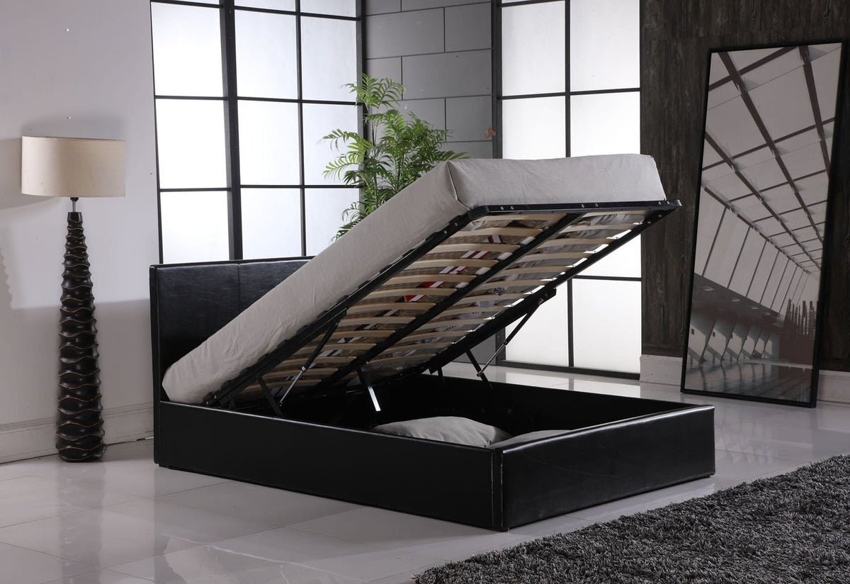 Modern Ottoman Storage Bed | Faux Leather | Gas Lift | Single, Double, King & Super King