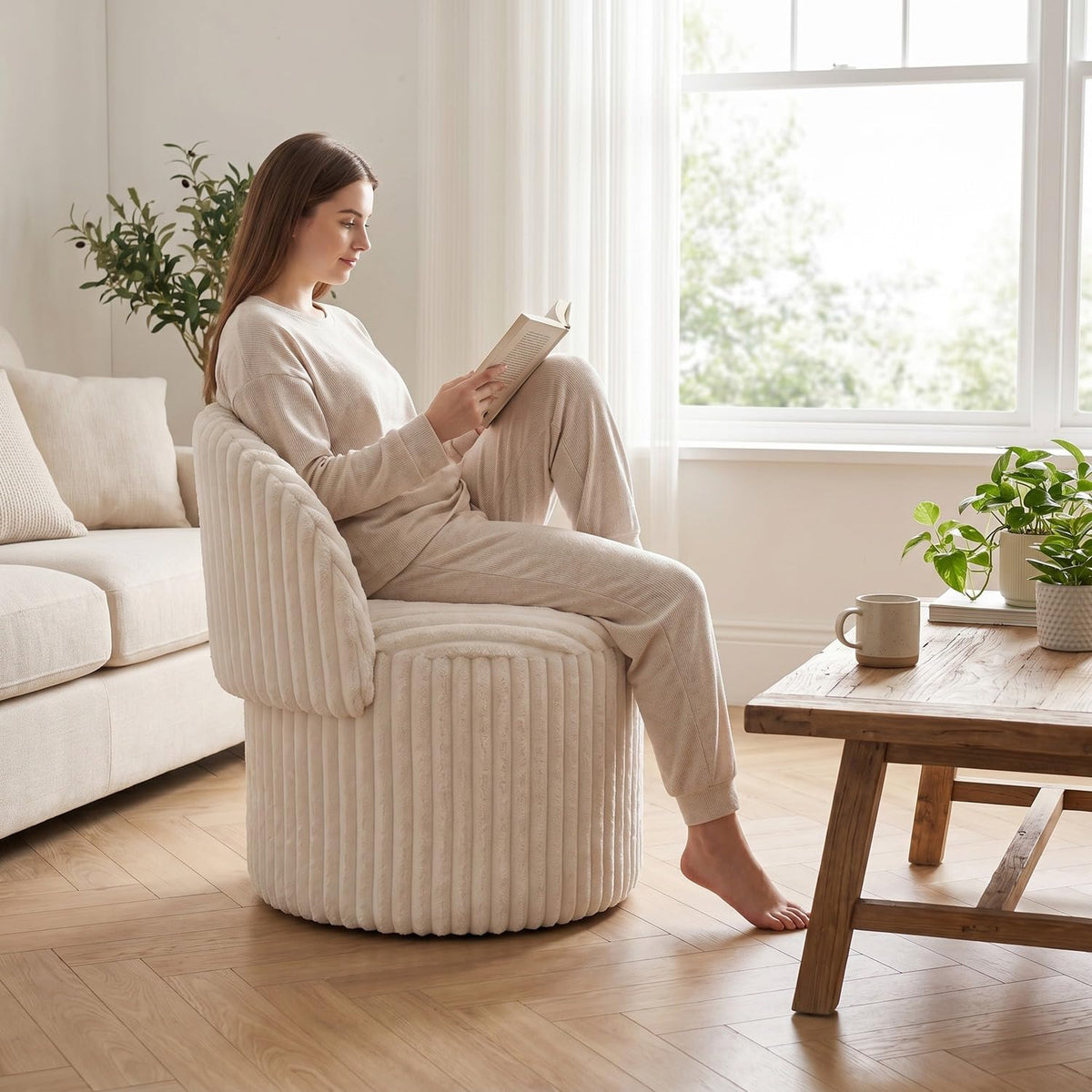 Shano Bloom Blends Teddy Boucle Tub Chair | Hidden Storage | Curved Back | 150kg | 20 Colours