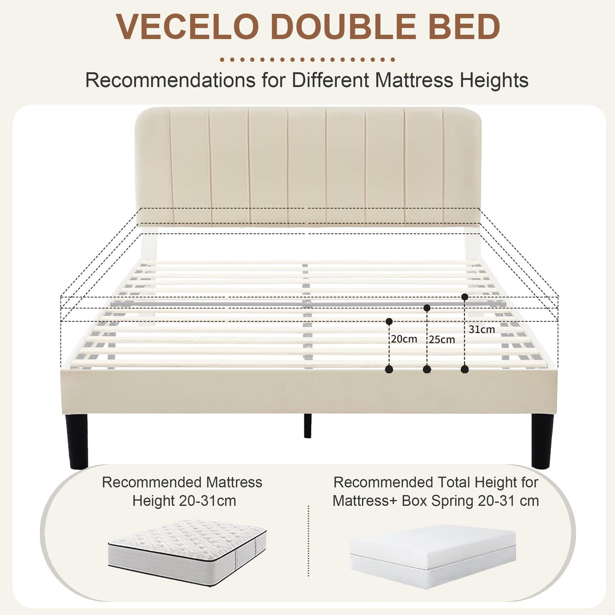 Shano Furniture Velvet Upholstered Double Bed Frame, Grey