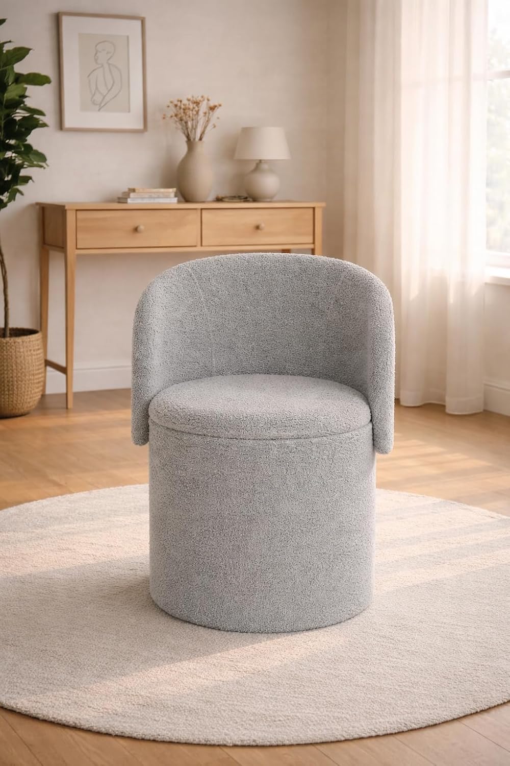 Shano Bloom Blends Teddy Boucle Tub Chair | Hidden Storage | Curved Back | 150kg | 20 Colours