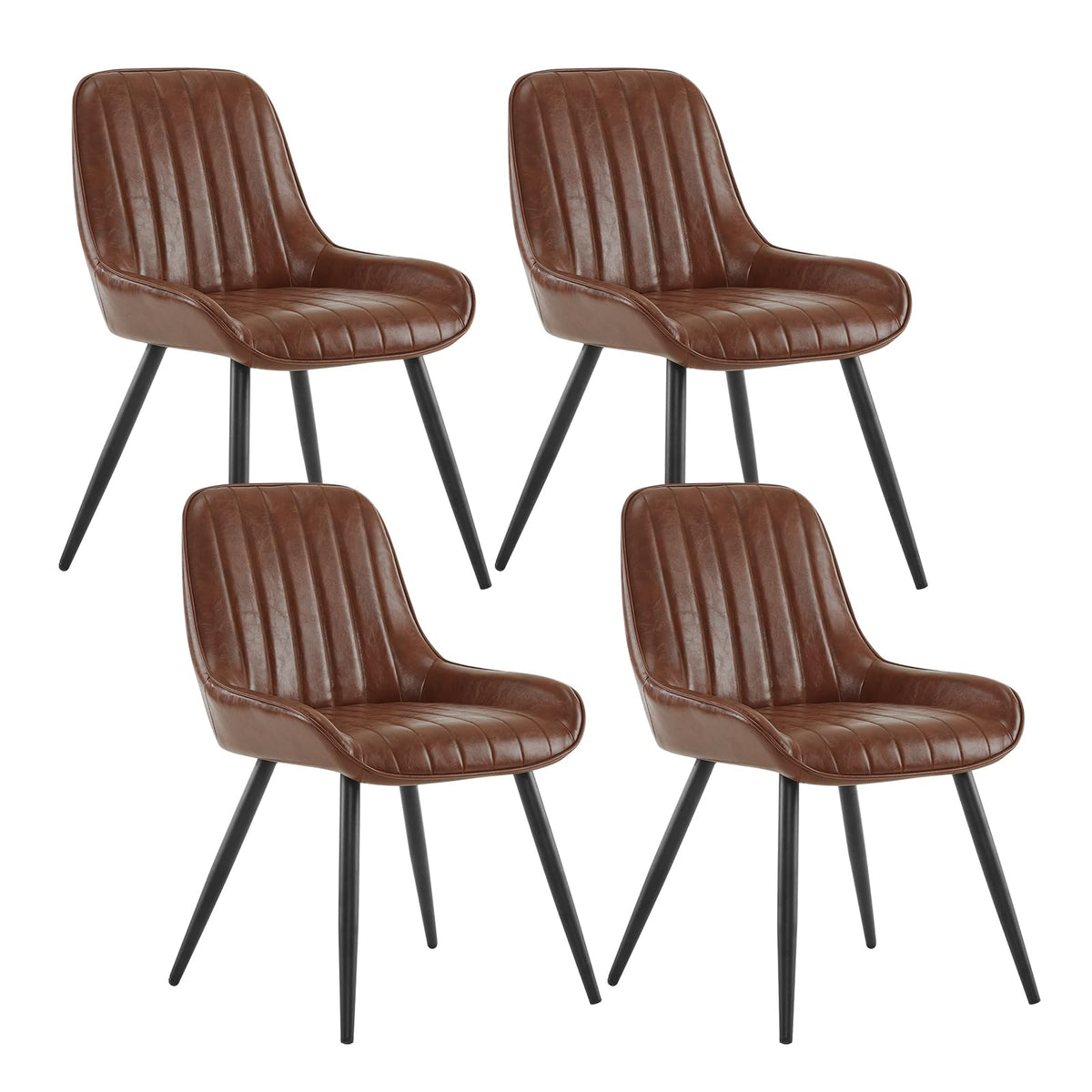 Shano Lestarain Dining Chairs Set of 4 | Velvet & Faux Leather | Ergonomic | 150kg Capacity