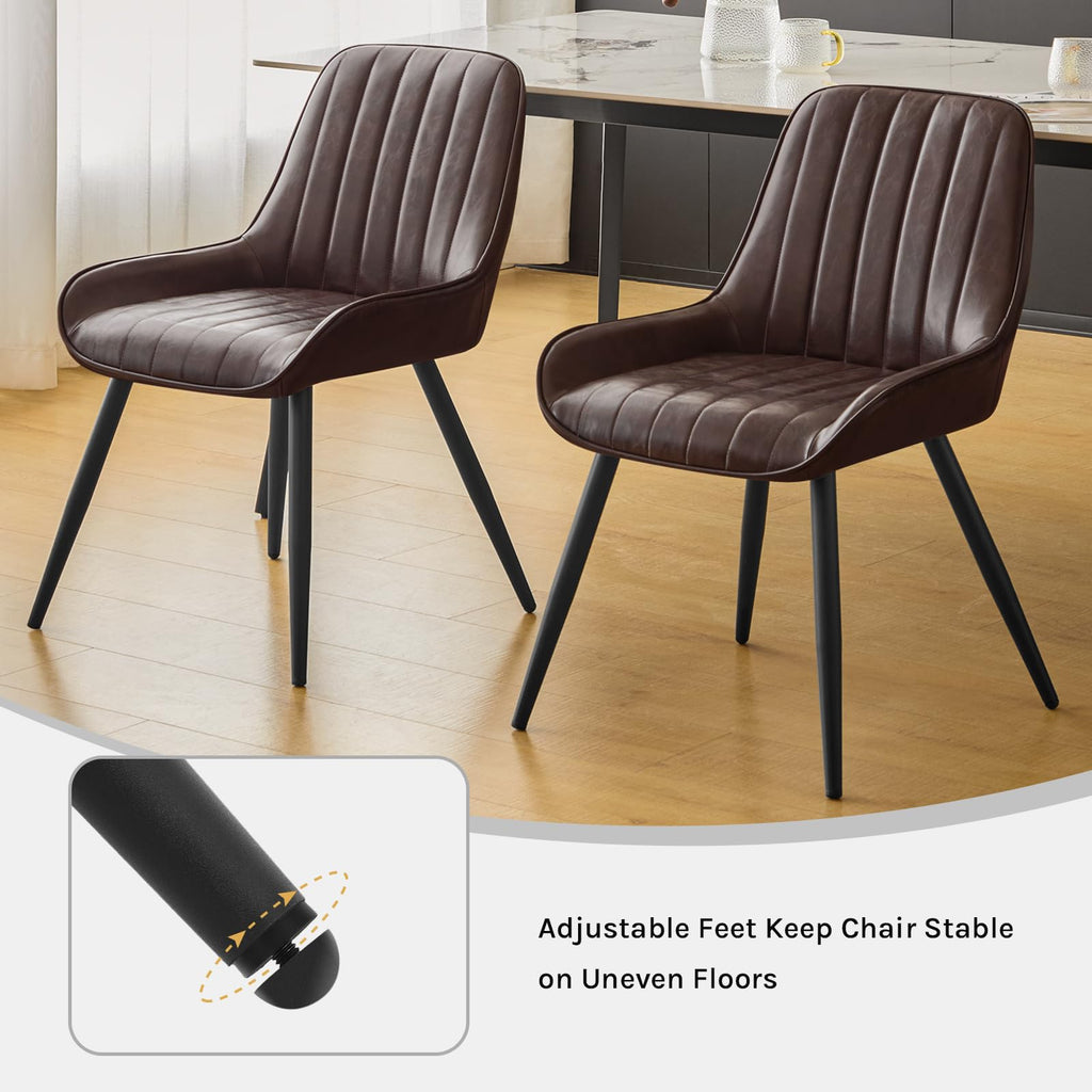 Shano Lestarain Dining Chairs Set of 4 | Velvet & Faux Leather | Ergonomic | 150kg Capacity