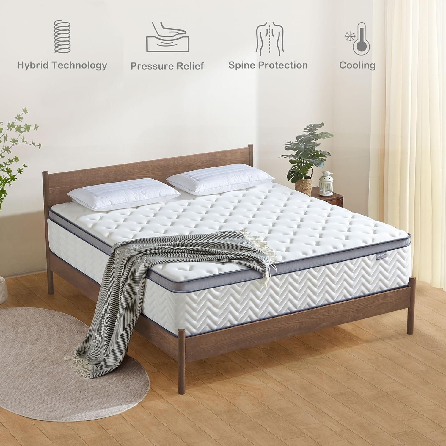 Hybrid Cooling Gel Memory Foam & Pocket Spring Mattress | Medium Firm | Pressure Relief | Single, Small Double, Double & King