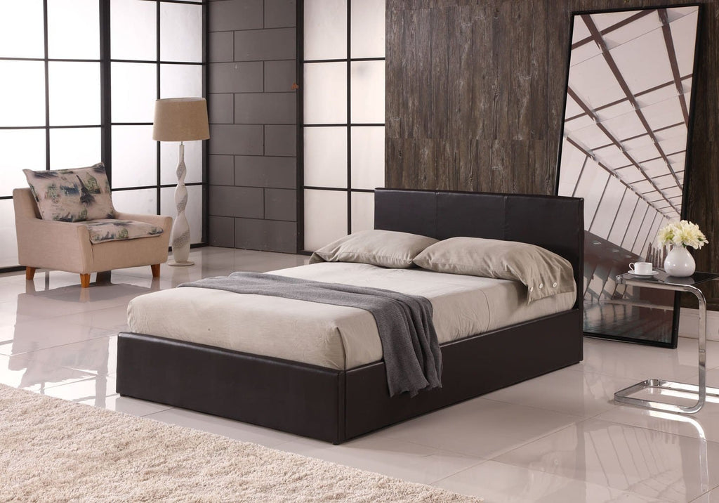 Modern Ottoman Storage Bed | Faux Leather | Gas Lift | Single, Double, King & Super King