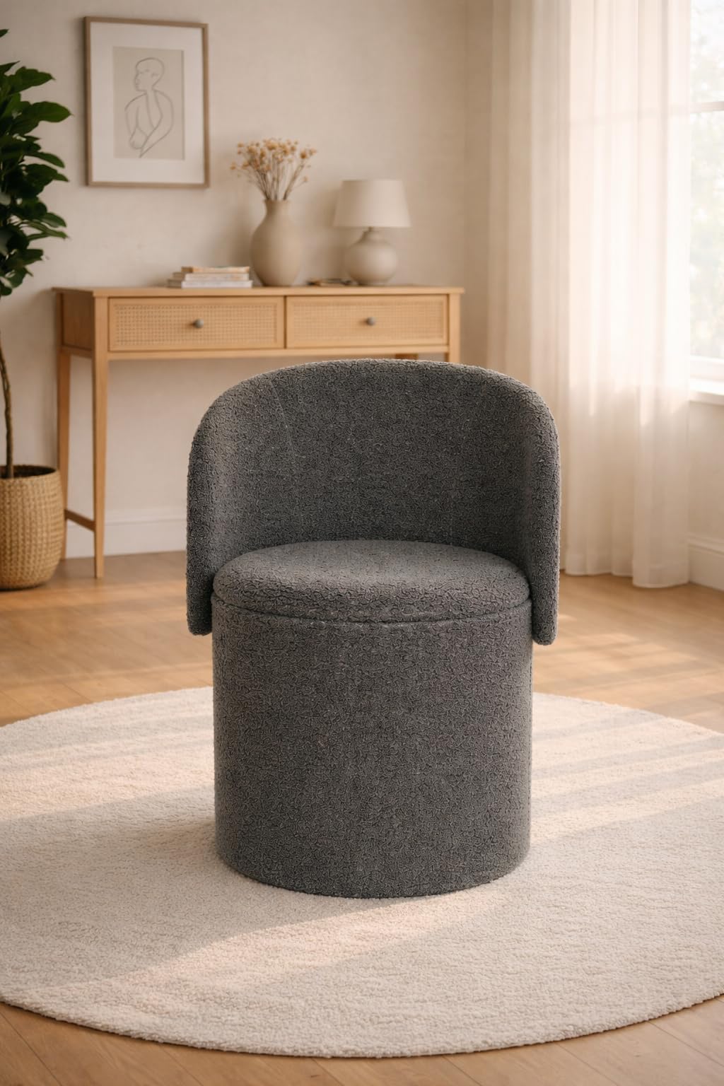 Shano Bloom Blends Teddy Boucle Tub Chair | Hidden Storage | Curved Back | 150kg | 20 Colours