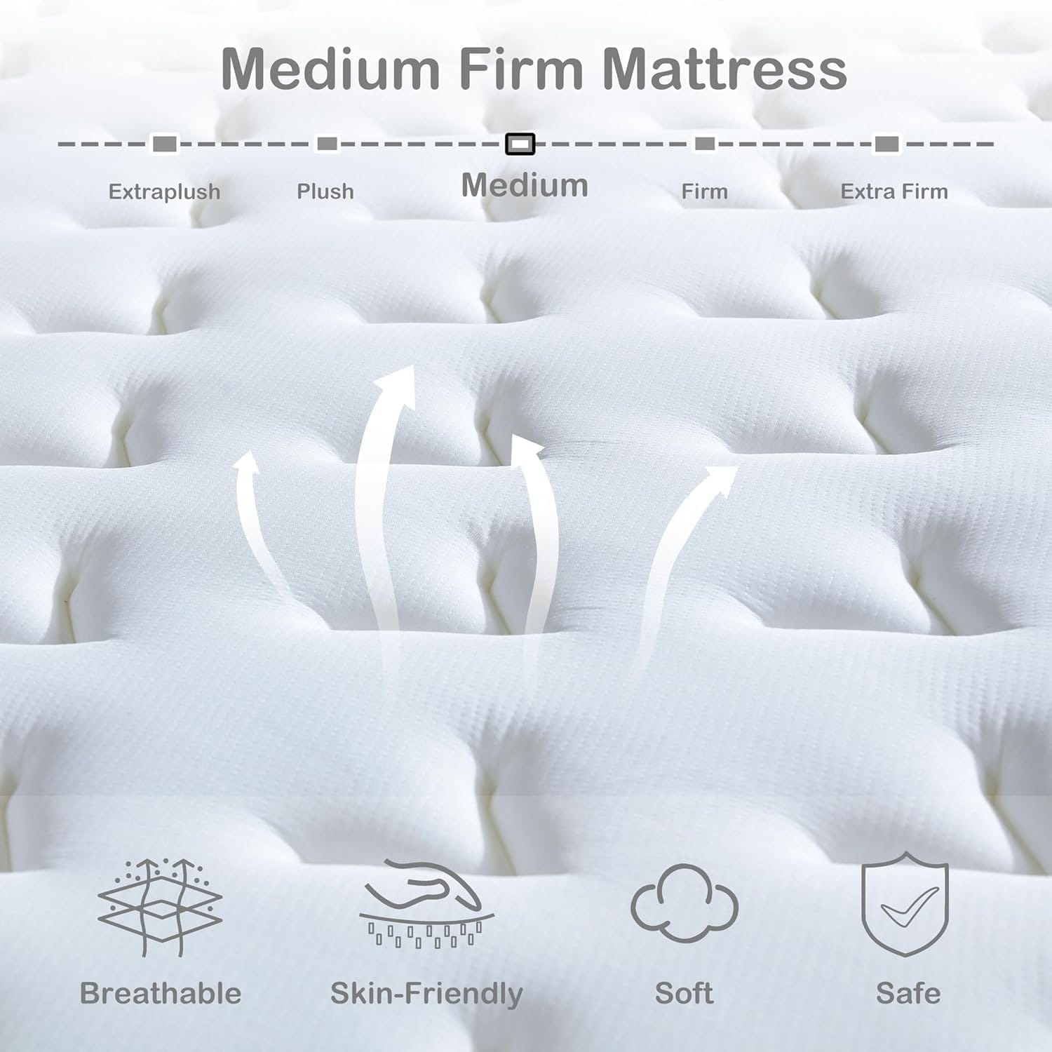 Hybrid Cooling Gel Memory Foam & Pocket Spring Mattress | Medium Firm | Pressure Relief | Single, Small Double, Double & King