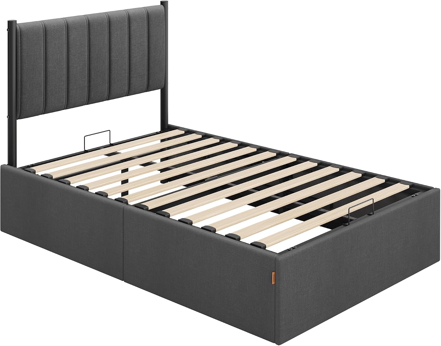 Ottoman Bed Frame with Lift-Up Storage | Hydraulic Lift | Upholstered Headboard | Double & Small Double