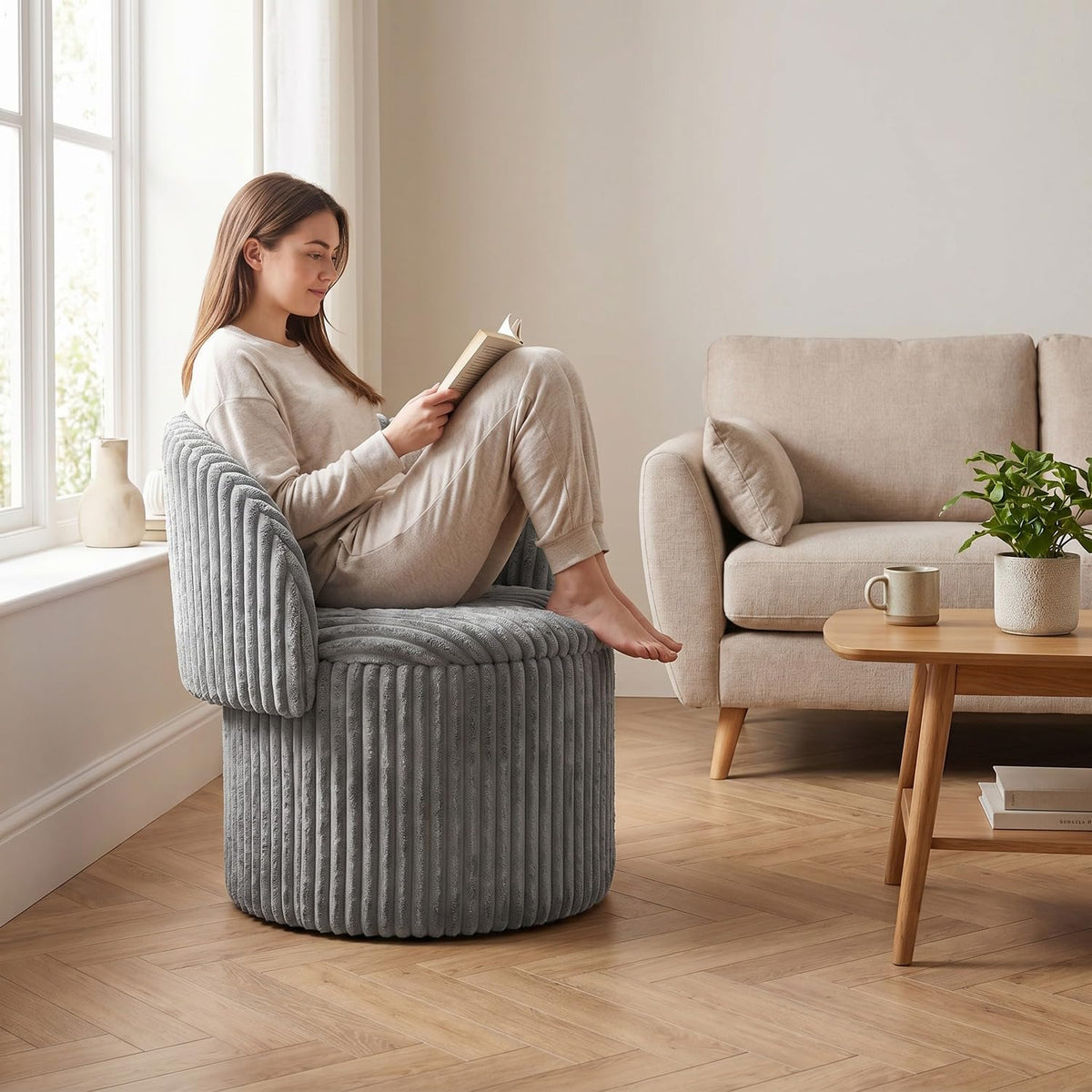 Shano Bloom Blends Teddy Boucle Tub Chair | Hidden Storage | Curved Back | 150kg | 20 Colours
