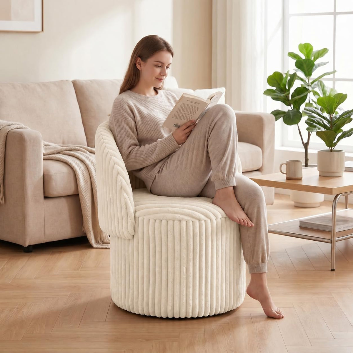 Shano Bloom Blends Teddy Boucle Tub Chair | Hidden Storage | Curved Back | 150kg | 20 Colours