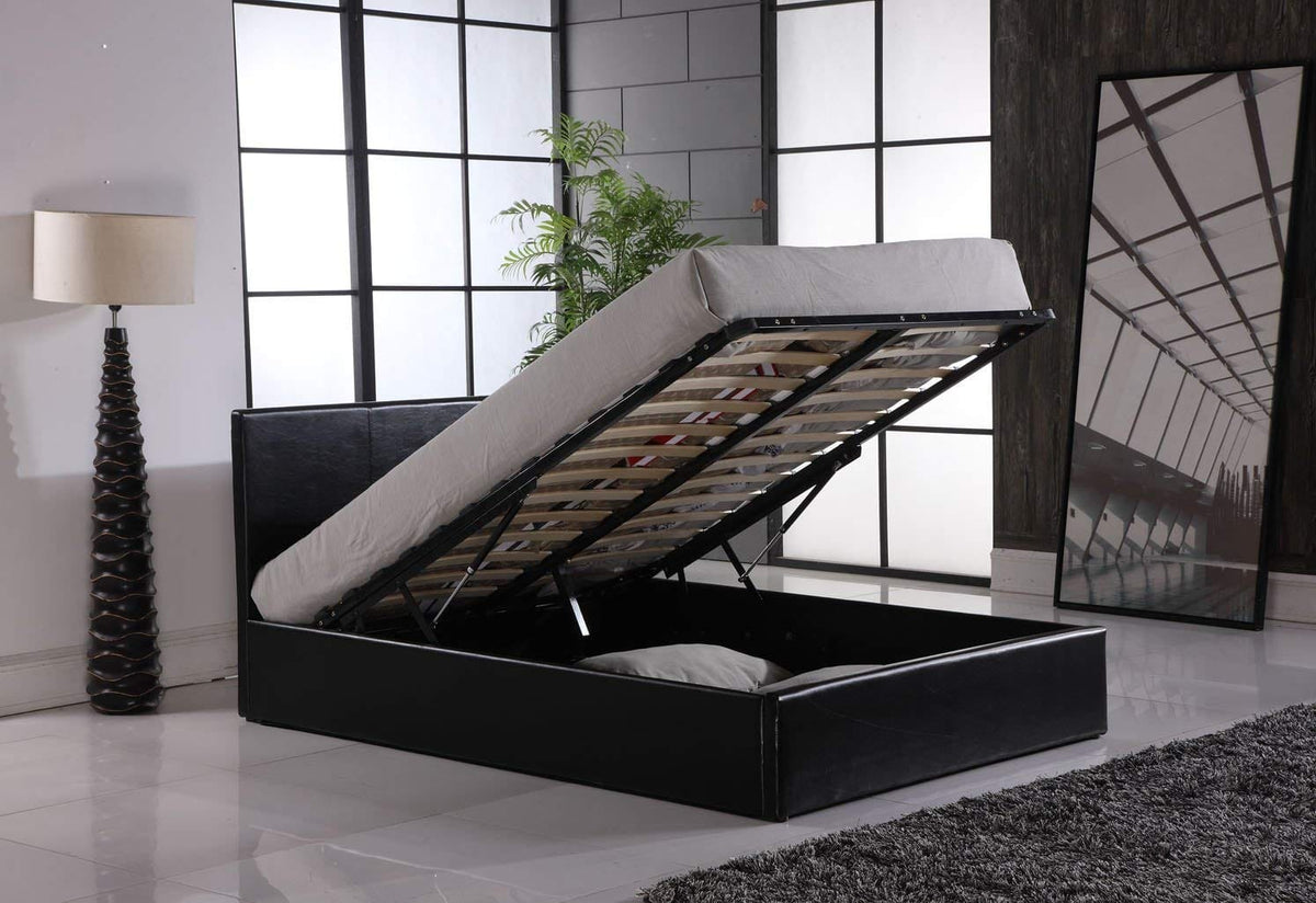 Modern Ottoman Storage Bed | Faux Leather | Gas Lift | Single, Double, King & Super King