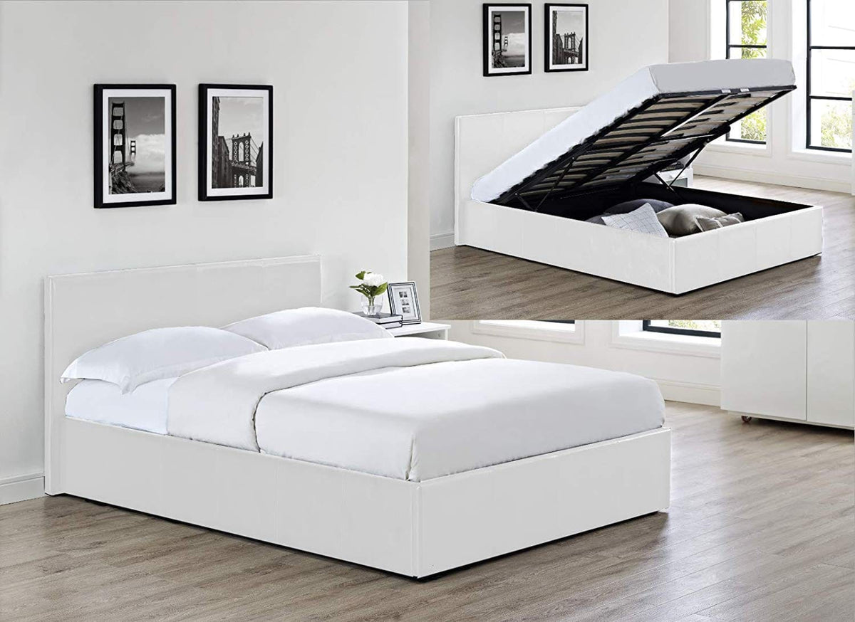 Modern Ottoman Storage Bed | Faux Leather | Gas Lift | Single, Double, King & Super King