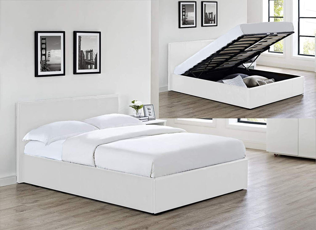 Modern Ottoman Storage Bed | Faux Leather | Gas Lift | Single, Double, King & Super King
