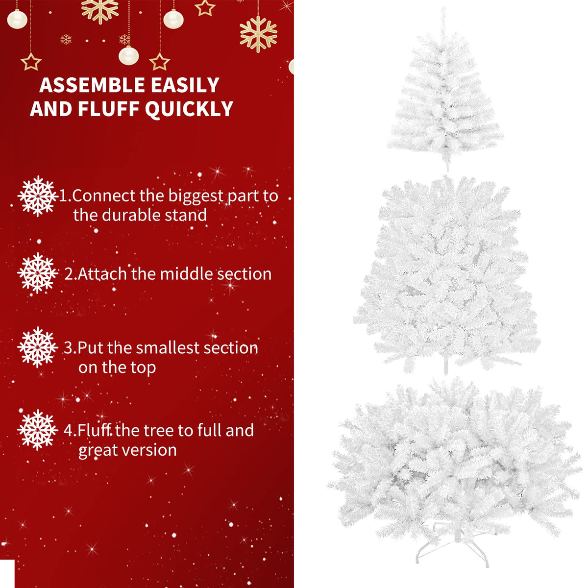 Shano Premium Christmas Tree 1432 Branch Tips Green Xmas Trees Bushy Artificial Christmas Tree Pine Tree with Metal Stand Easy to Assemble Realistic Spruce Branches Christmas Tree for Indoor and Outdoor