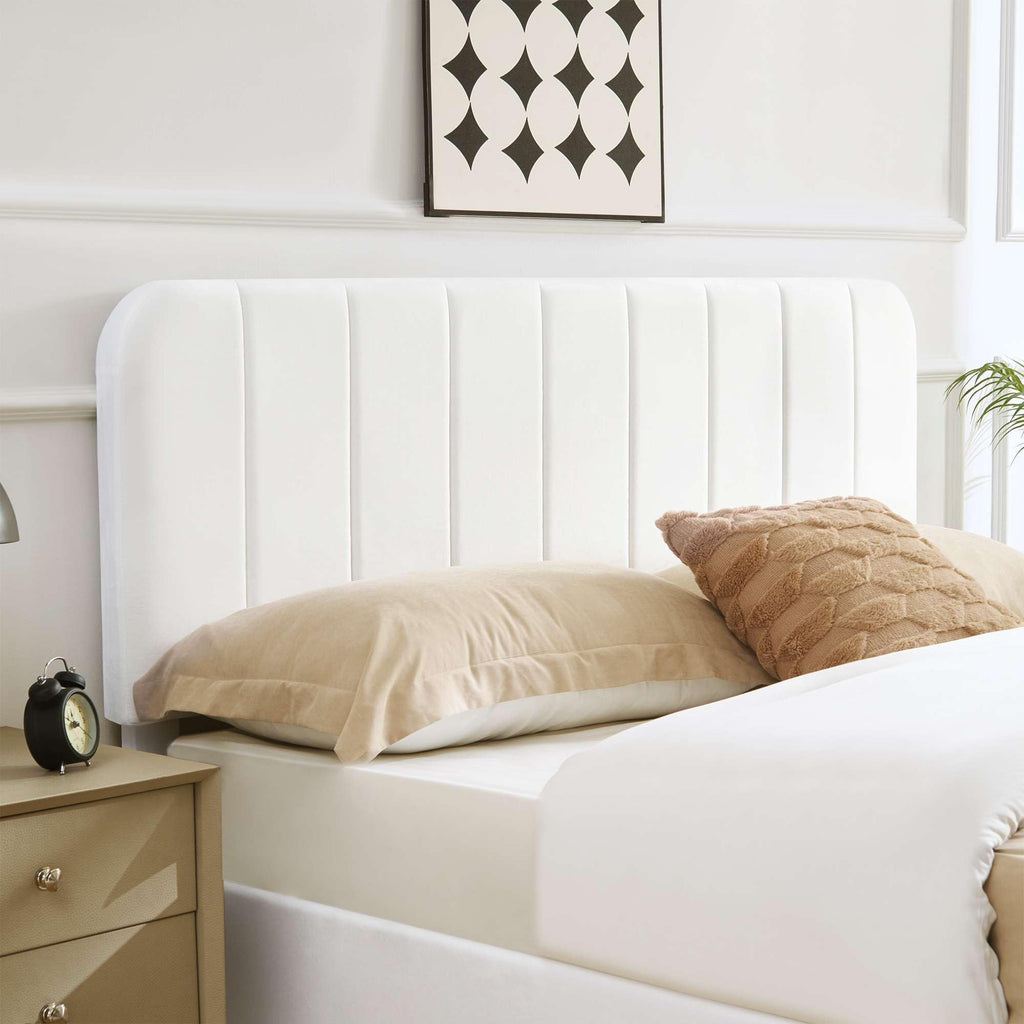 Shano Furniture Velvet Upholstered Double Bed Frame, Grey